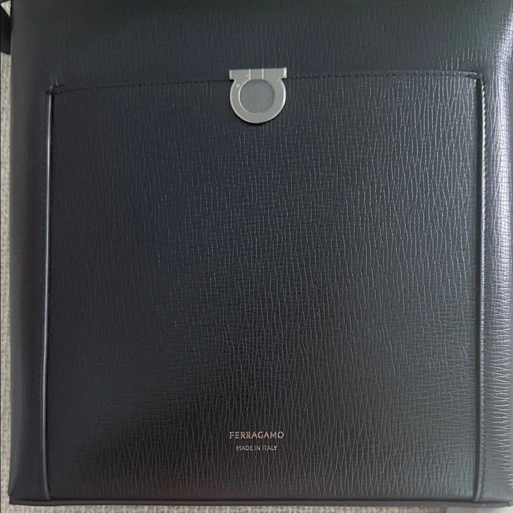 BNNW Salvatore Ferragamo Gancini Black Messenger Bag